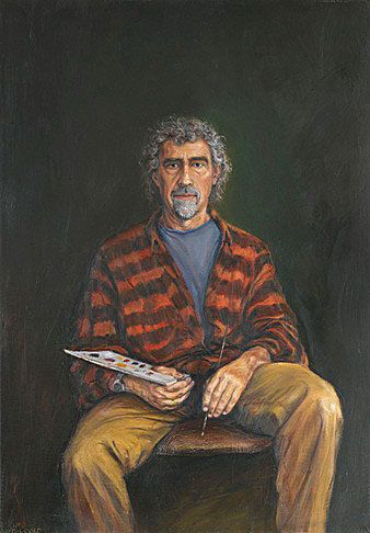 Self Portrait 2006 - A portrait done with two mirrors, one large for capturing the body and one small for the face. From afar Eric looks quite severe, but from close up it shows a softer person.