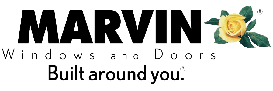 The logo for marvin windows and doors built around you