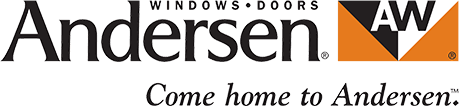 The logo for andersen windows and doors says come home to andersen