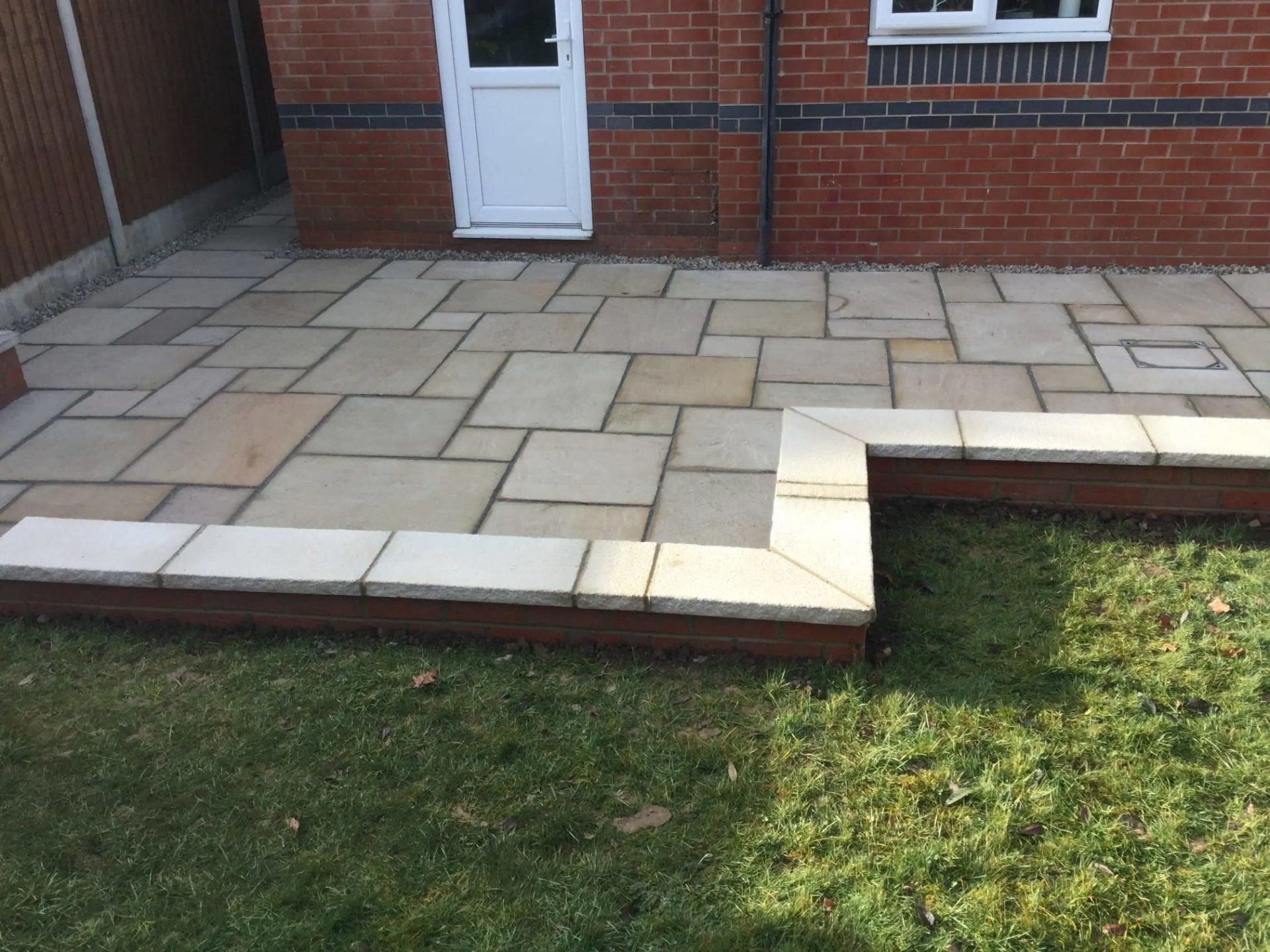 Garden wall and path