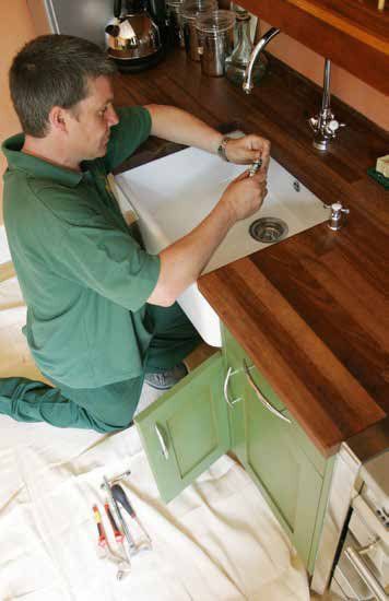 Plumber working