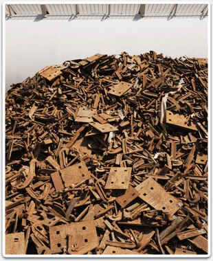 Large pile of scrap metal