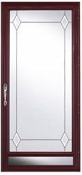 A Door with Burgundy Frame — Detroit, MI — Protector Window & Door A Door with Burgundy Frame — Detroit, MI — Protector Window & Door