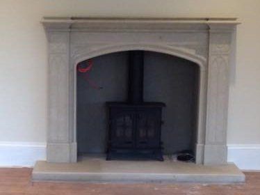 Bateig Limestone Fireplace