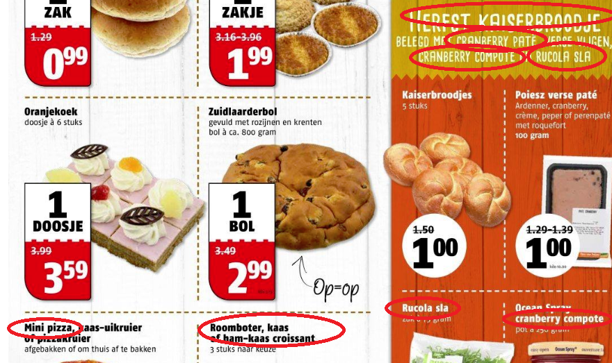 Taalfouten in reclamefolder supermarkt Poiesz