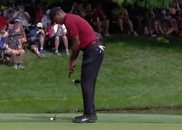 Portret van de Amerikaanse stotteraar en golfer Tiger Woods