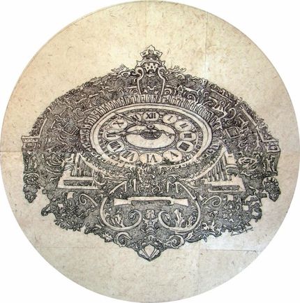 painting of a clock