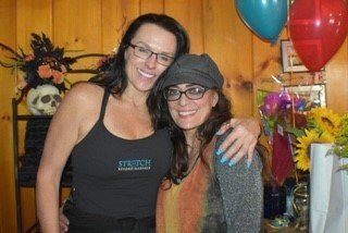 two people smiling