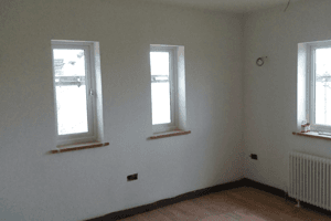 Modern living room with wooden floor