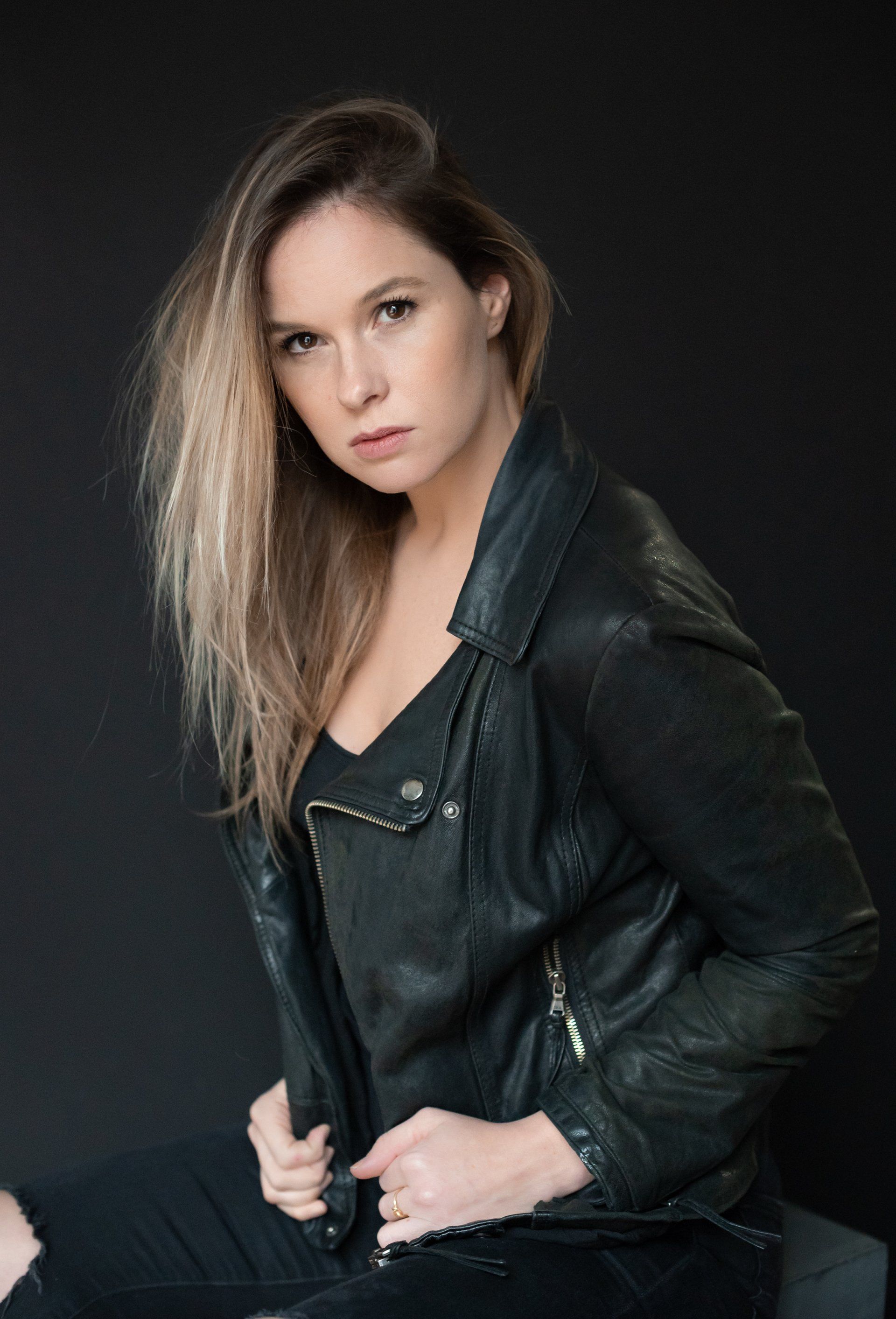 Professional Portrait Photography | Stacey Naglie Toronto | Woman in black leather jacket