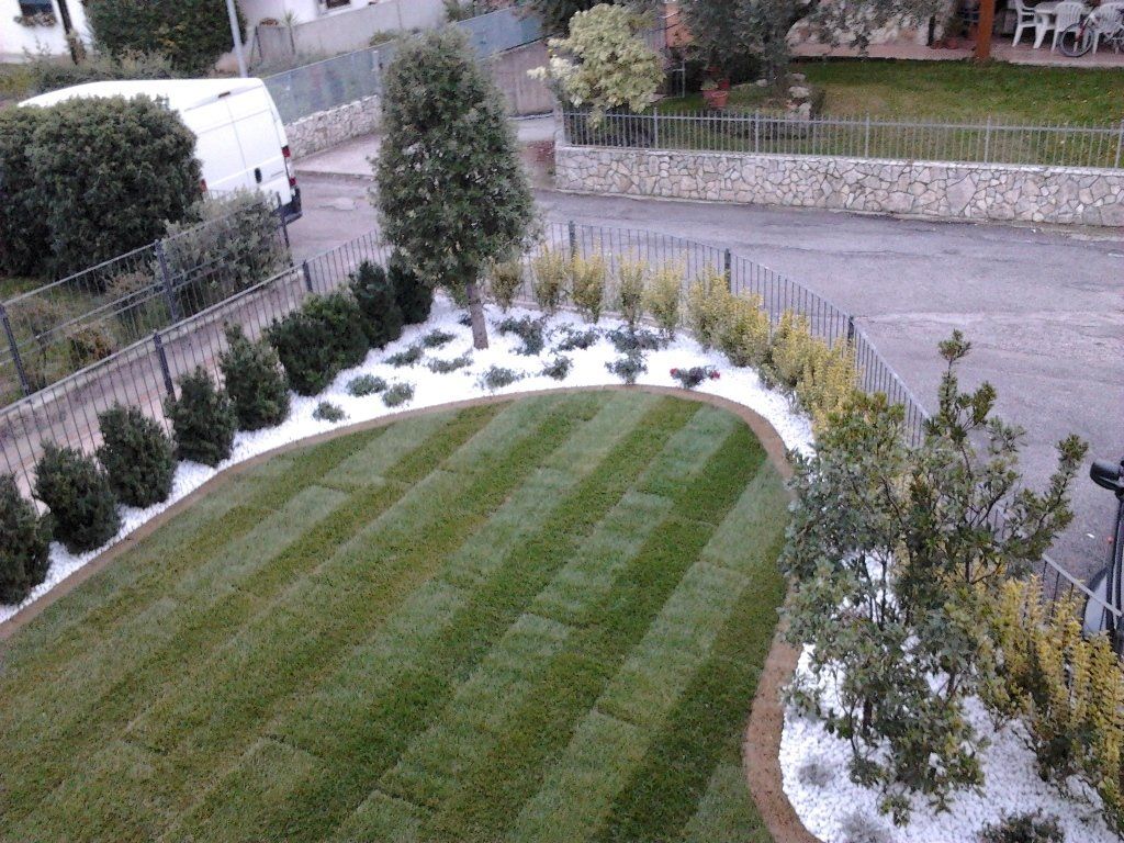 giardino curato visto dall'alto