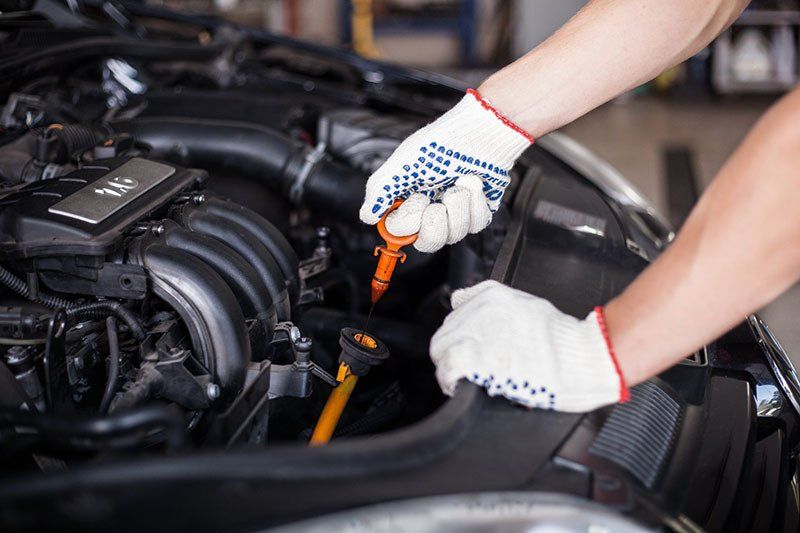 Mechanic Changing Oil — Illawarra Car Service Centre In Oak Flats NSW