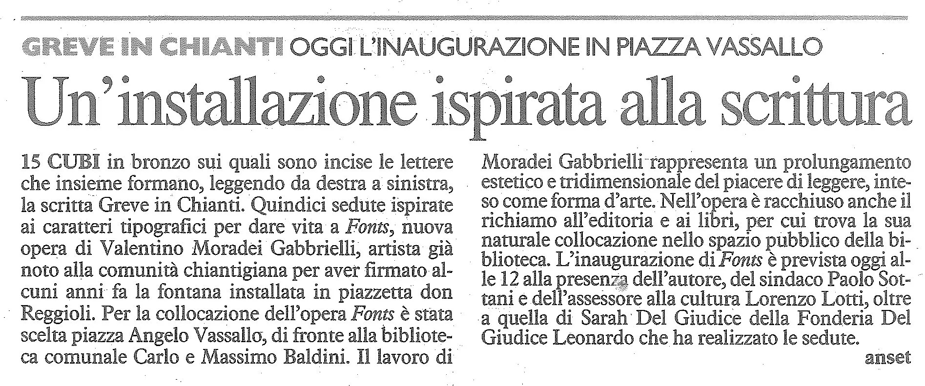 Ufficio stampa della Fonderia d'arte