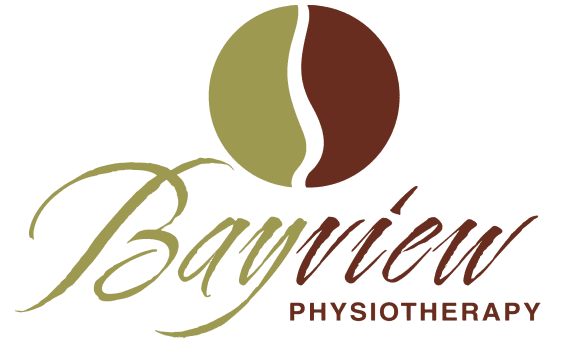Bayview Physiotherapy logo with green and brown circular icon and script text