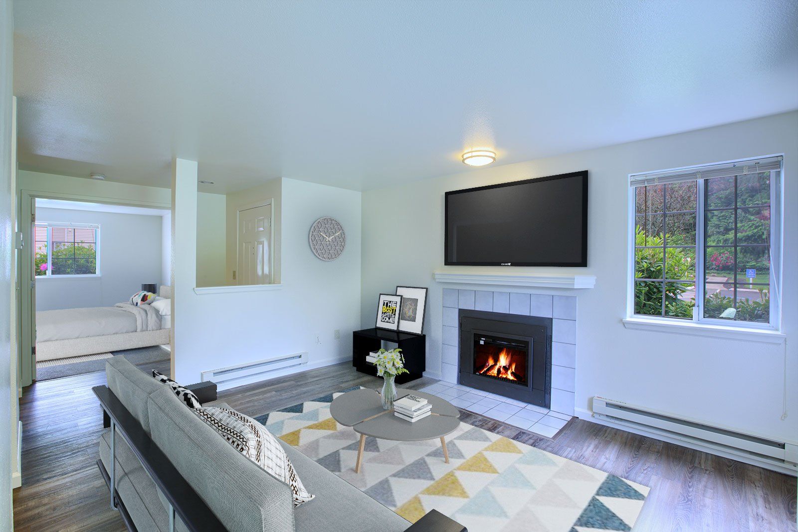 1x1 living room - virtually staged