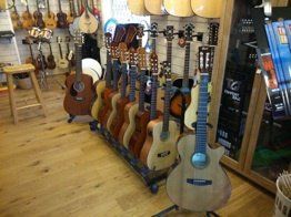 Range of guitar available at the store