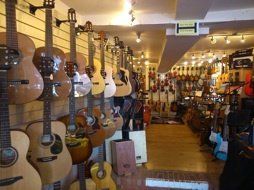 Range of guitar available at the store