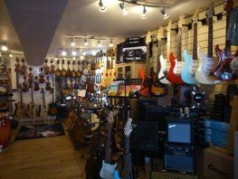 Various musical instruments available at the shop