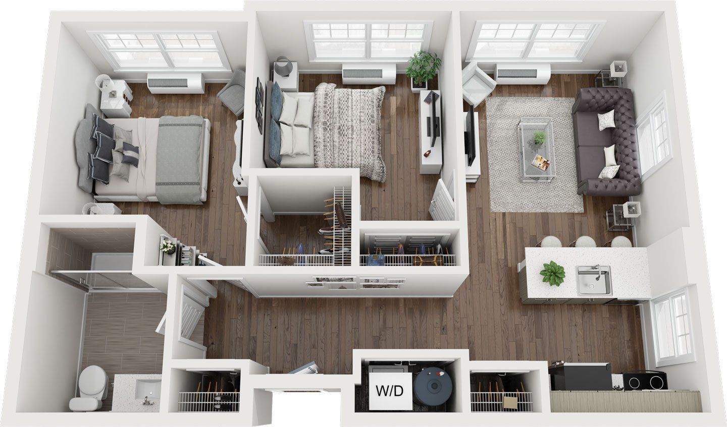 2 bed