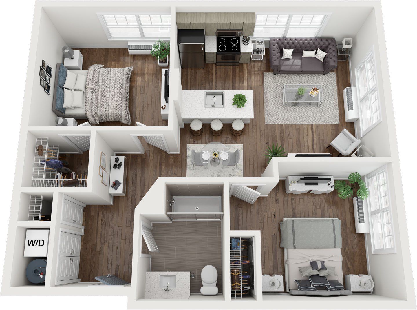 2 bed