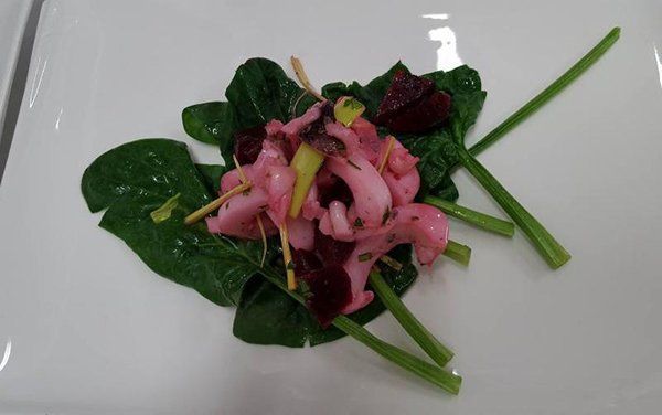 antipasto di seppia con spinacino