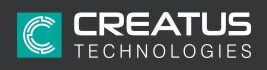 Logo for Creatus Technologies, featuring a teal square with a stylized letter C on the left and white text on the right.