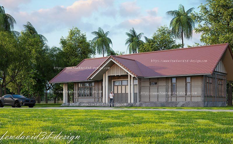 บ้านพักอาศัยชั้นเดียว บ้านหนองตูม จ.ขอนแก่น คุณกฤษณา ลาร็อค รับออกแบบบ้าน