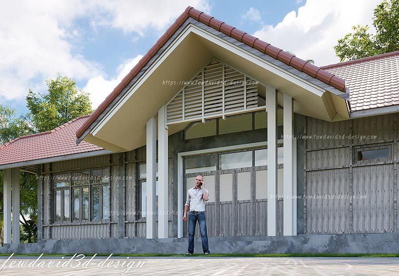 บ้านพักอาศัยชั้นเดียว บ้านหนองตูม จ.ขอนแก่น คุณกฤษณา ลาร็อค รับออกแบบบ้าน