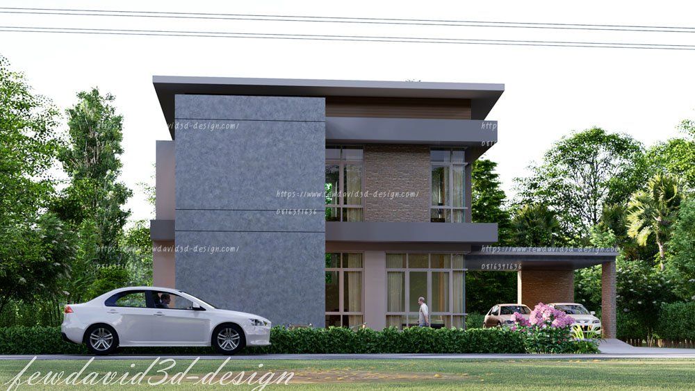 รับออกแบบบ้าน 2 ชั้น,โมเดิร์น