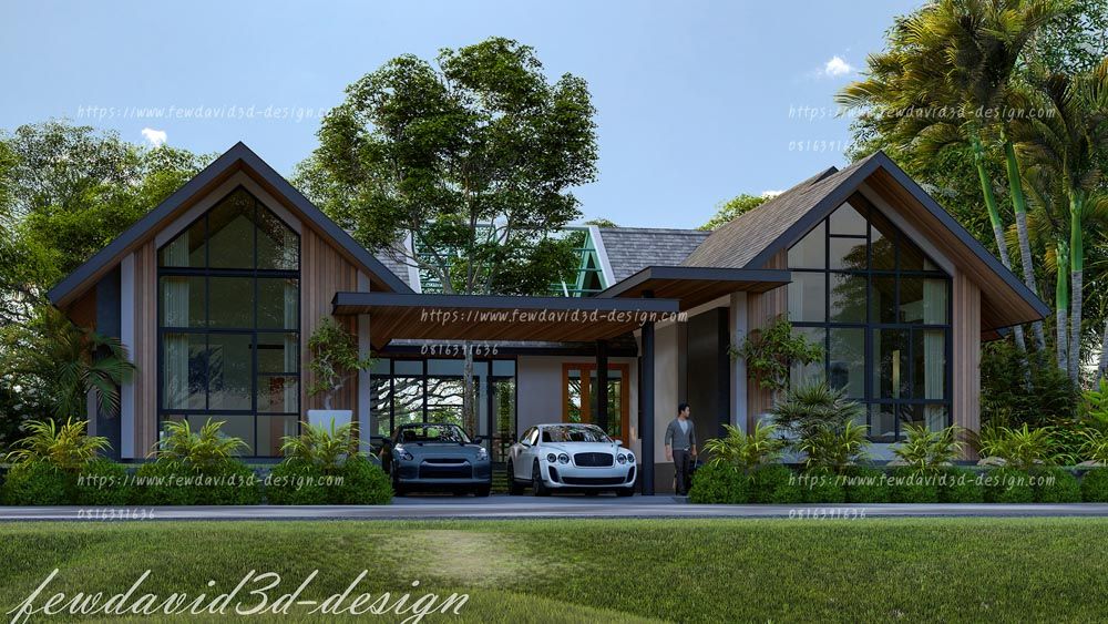 บ้านสไตล์มินิมอล 2 ห้องนอน 1 ห้องน้ำ เรียบง่าย อบอุ่น ลงตัวกับทุกไลฟ์สไตล์ ออกแบบบ้านตามหลักฮวงจุ้ย FEWDAVID3D-DESIGN
