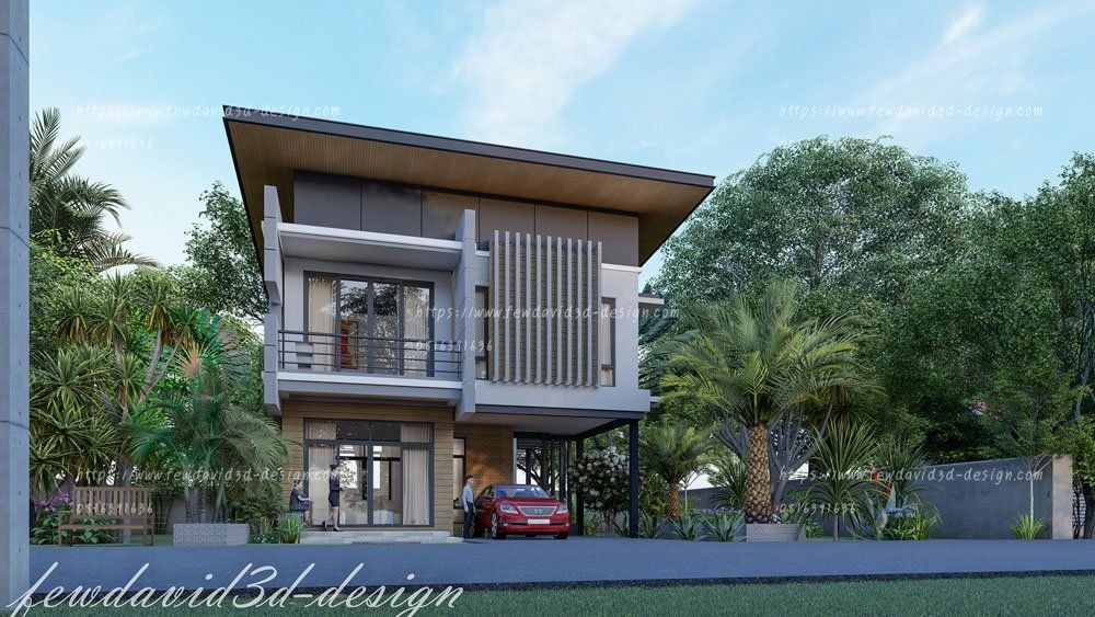 รับออกแบบบ้าน โมเดิร์น 2ชั้น
