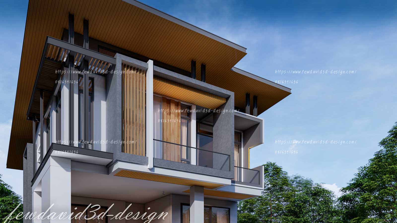 รับออกแบบบ้าน โมเดิร์น 2ชั้น