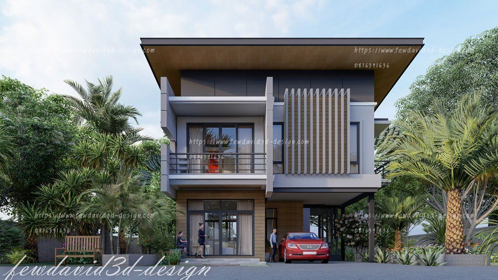 รับออกแบบบ้าน โมเดิร์น 2ชั้น