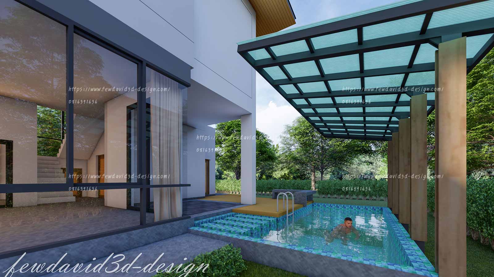 รับออกแบบบ้าน โมเดิร์น 2ชั้น