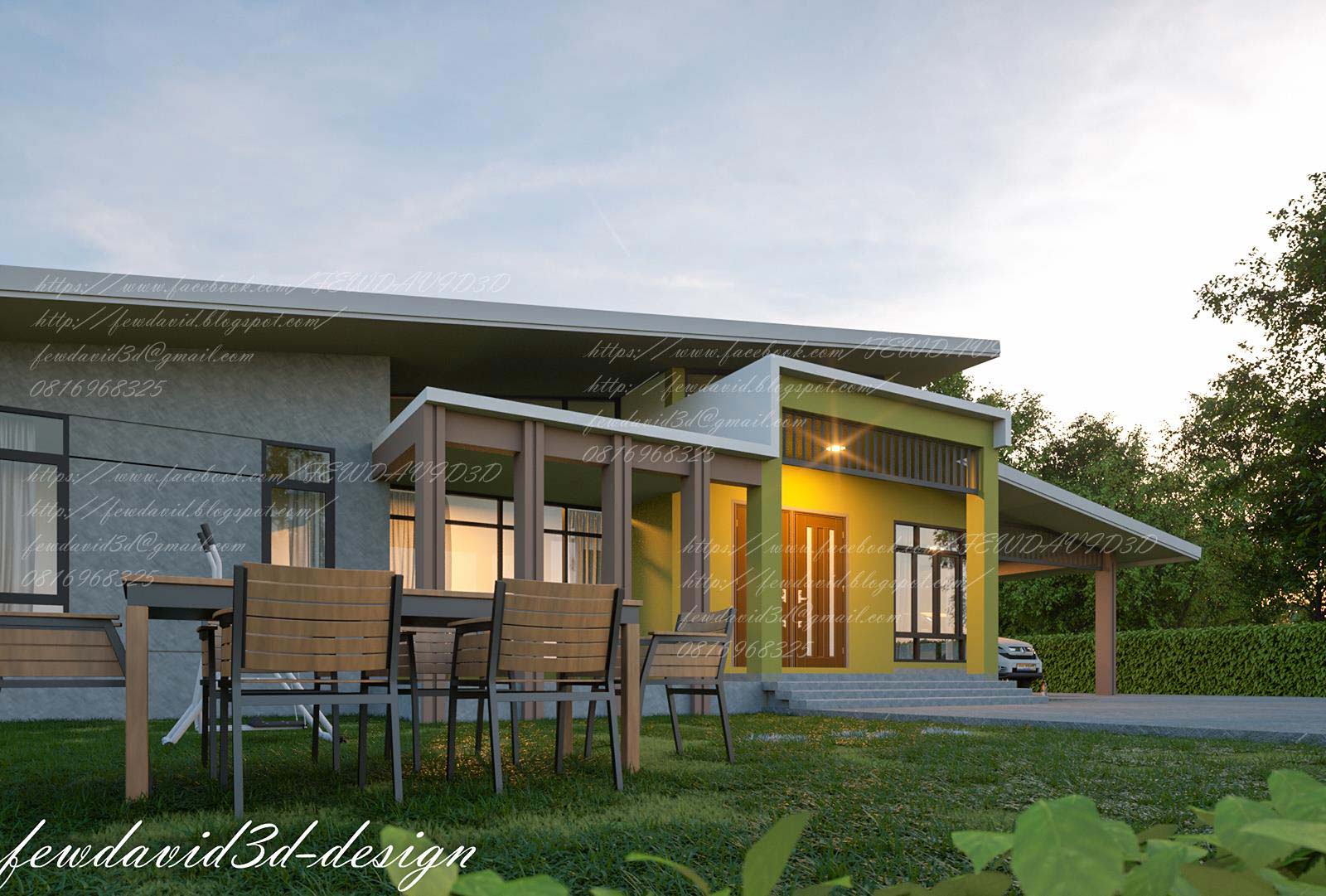 รับออกแบบบ้านโมเดิร์นชั้นเดียว