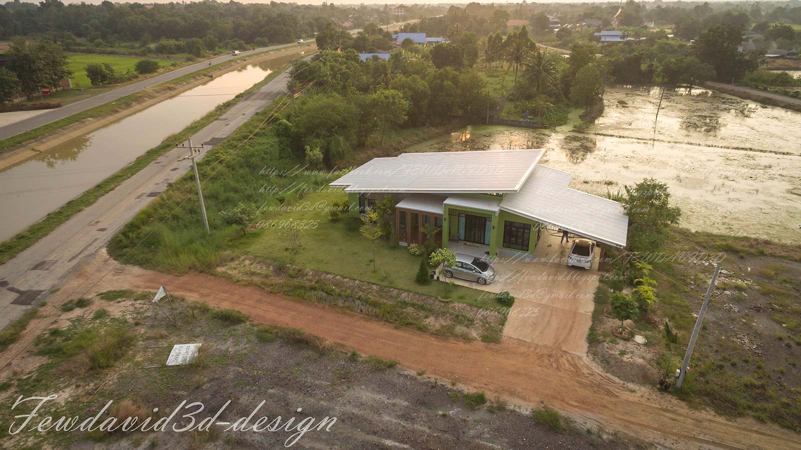 รับออกแบบบ้านโมเดิร์นชั้นเดียว