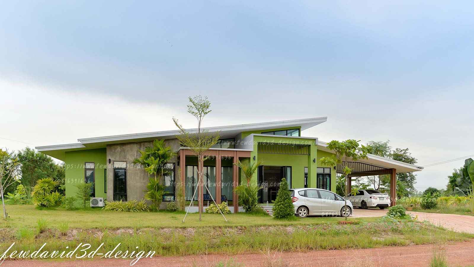 รับออกแบบบ้านโมเดิร์นชั้นเดียว