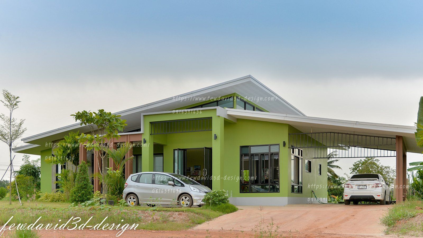 รับออกแบบบ้านโมเดิร์นชั้นเดียว
