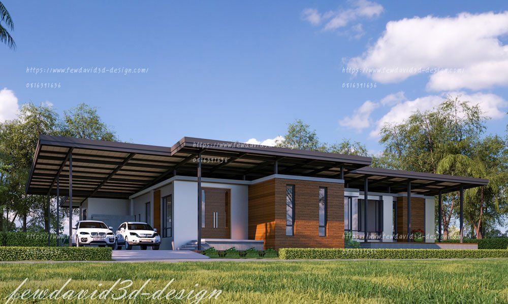 บ้านพักอาศัยชั้นเดียว อ.ปราณบุรี จ.ประจวบคีรีขันธ์ Type B รับออกแบบบ้าน