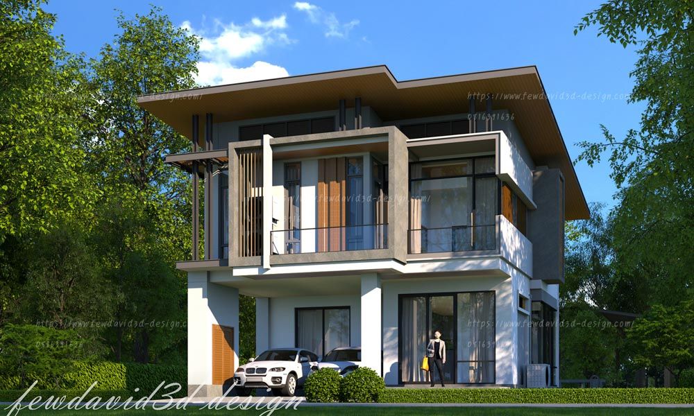 บ้านพักอาศัย2ชั้น โมเดิร์น รับออกแบบบ้าน