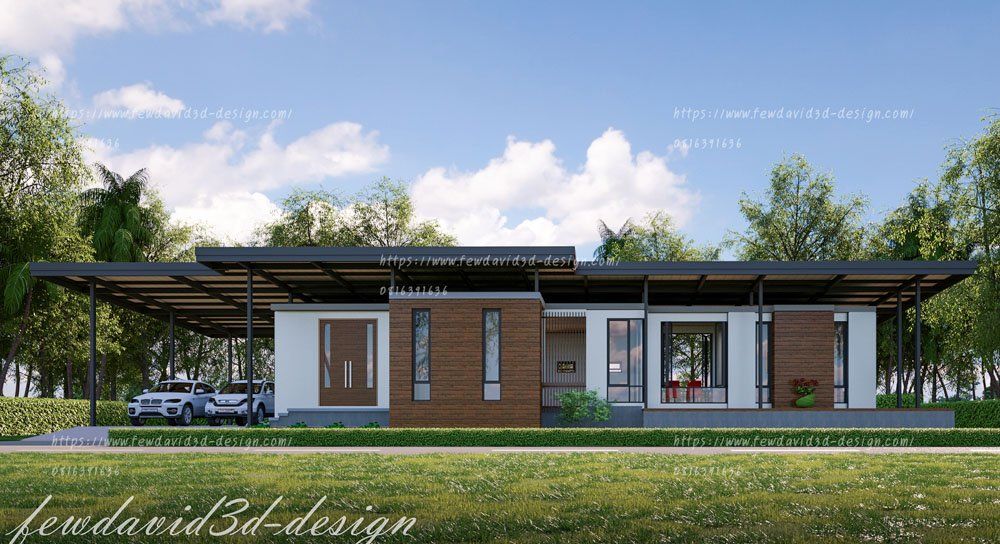 บ้านพักอาศัยชั้นเดียว อ.ปราณบุรี จ.ประจวบคีรีขันธ์ Type B รับออกแบบบ้าน
