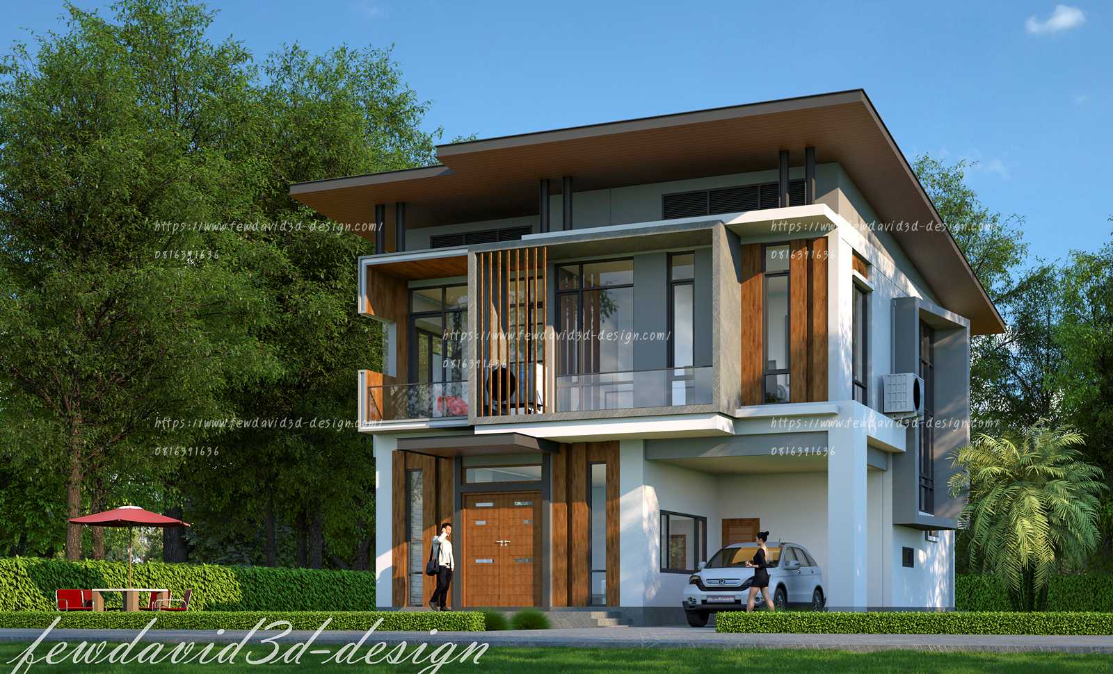 รับออกแบบบ้าน โมเดิร์น 2 ชั้น