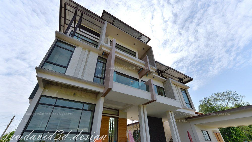 บ้านพักอาศัย3ชั้น อ.สามโคก จ.ปทุมธานี ,คุณสุฤทธิ์ ฯ รับออกแบบบ้าน 3 ชั้น