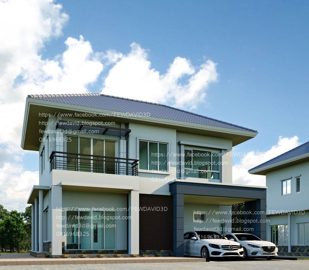 ออกแบบต่อเติมบ้านพักอาศัย2ชั้น โครงการพร็อพเพอร์ตี้ เพอร์เฟค(ลาดกระบัง - สุวรรณภูมิ) ซ.ลาดกระบัง 20/1 ออกแบบต่อเติม