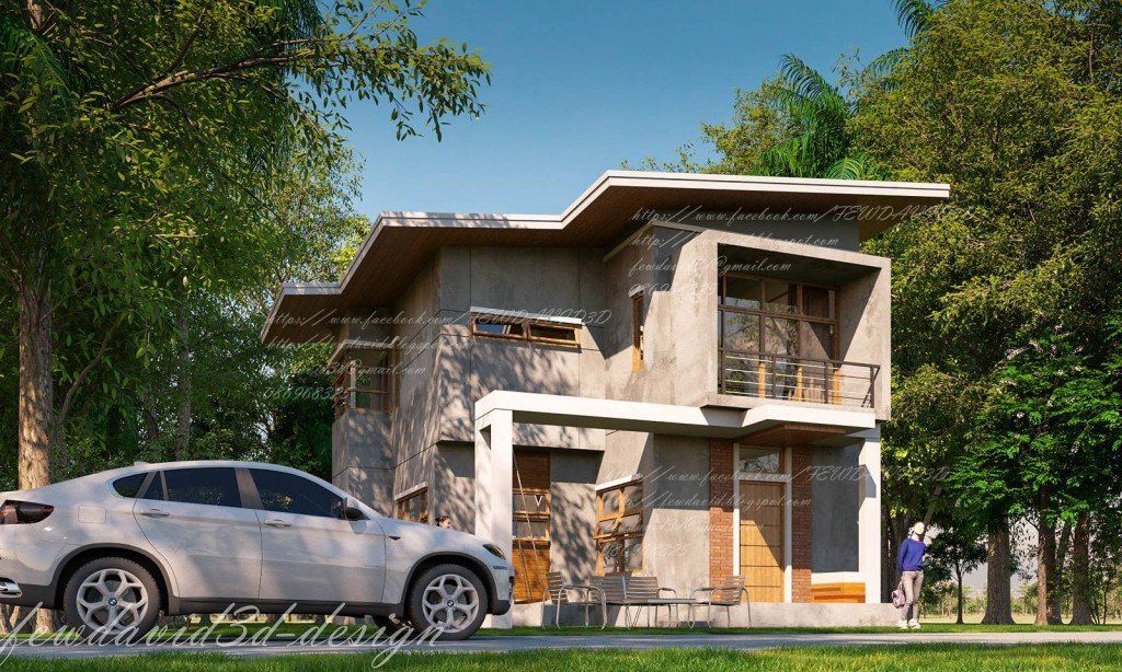 บ้านพักอาศัย2ชั้น modern loft อ.เมือง จ.ราชบุรี คุณดวงเดือน พุทเรขา รับออกแบบบ้าน โมเดิร์นลอฟต์