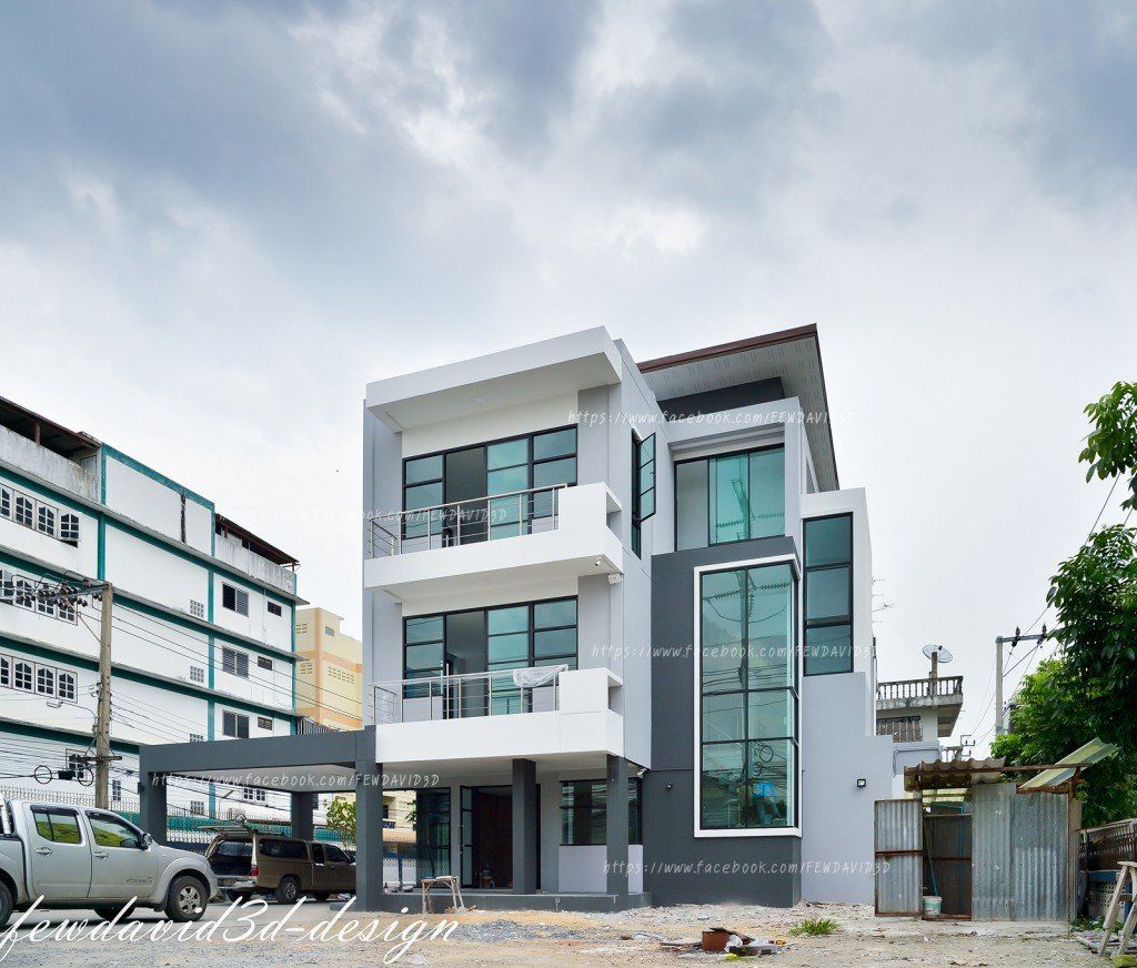 บ้าน3ชั้น โมเดิร์นลอฟต์ ซ.ลาดกระบัง18,คุณณัฐลดา ขำหรุ่น รับ ออกแบบ บ้าน