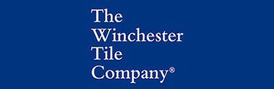The Winchester Tile Company logo in white serif text on a blue background
