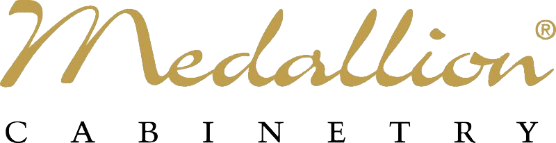 Medallion Cabinetry logo in gold and black text on a white background