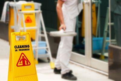 Floor Maintenance — Cleaning In Progress Sign in Fayetteville, NC Floor Maintenance — Cleaning In Progress Sign in Fayetteville, NC