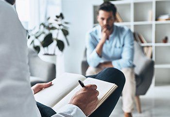 Adult Counseling — Man Talking To Psychiatrist in Columbus, GA Adult Counseling — Man Talking To Psychiatrist in Columbus, GA